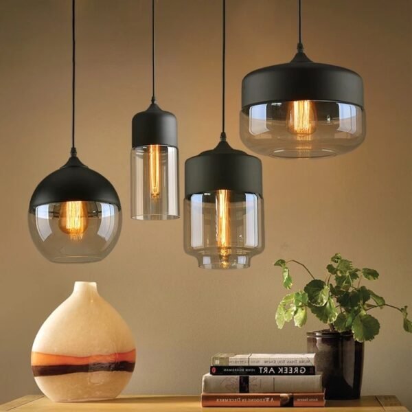 Industrielle lustre en verre