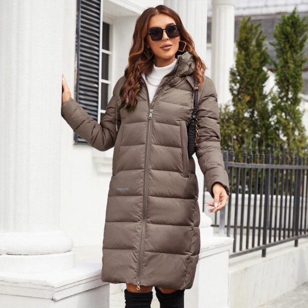 Veste à col montant zippé coupe-vent rembourrée en coton – Image 4