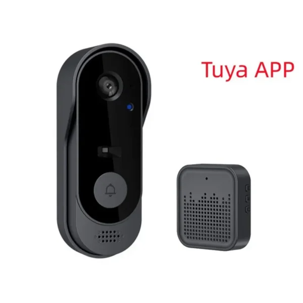 Sonnette vidéo Tuya avec caméra sans fil, Wi-Fi, HD, interphone vidéo de sécurité IR, téléphone extérieur, sonnette de porte – Image 3